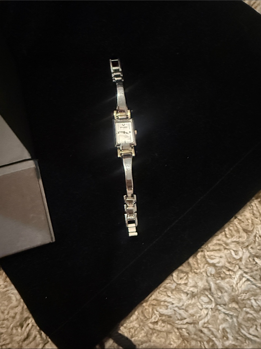 Bulova Men's Two-Tone Rectangle Dress Watch - Silver and Gold - Picture 2 of 4